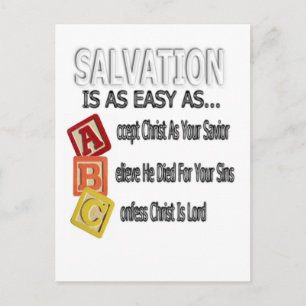 Salvation Is Easy As ABC Postcard