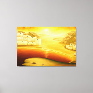 "Salvation" - Middle East, Orient Sunset Painting Canvas Print