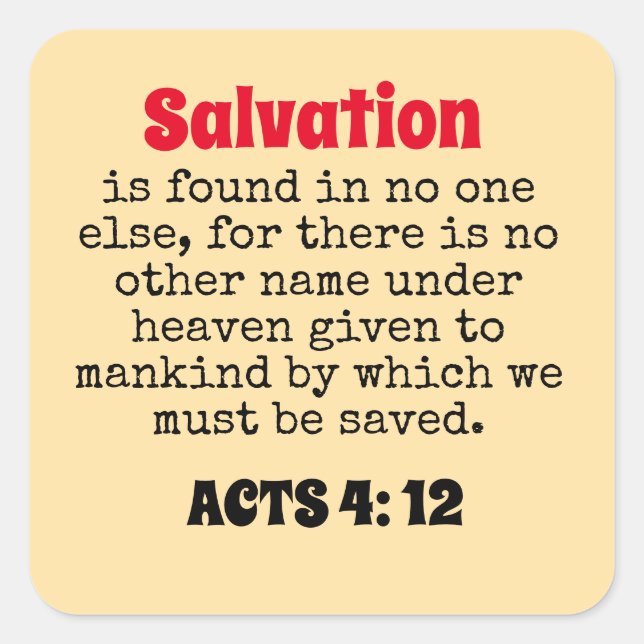 salvation  square sticker (Front)