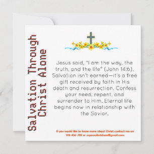 Salvation Through Christ Alone Witness Card