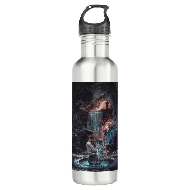 Salvations has fallen gothic 710 ml water bottle (Front)