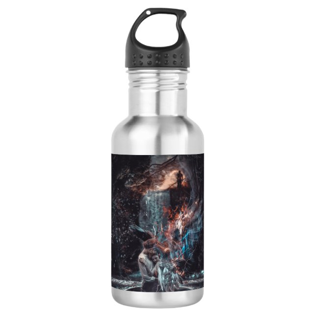 Salvations has fallen gothic 710 ml water bottle (Front)