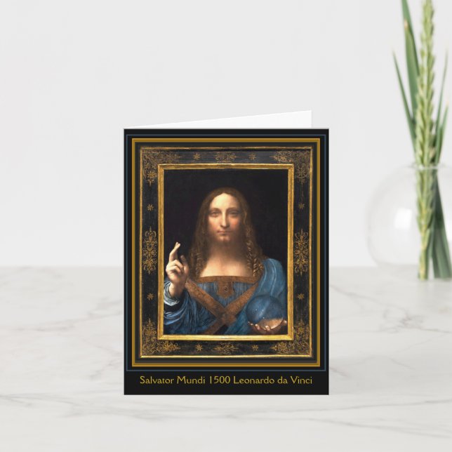 Salvator Mundi 1500 Leonardo da Vinci Card (Front)
