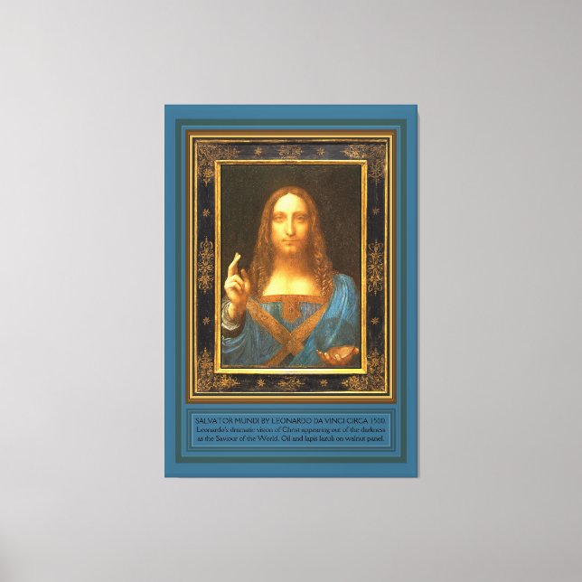 Salvator Mundi by Leonardo da Vinci c 1500 Canvas Print (Front)