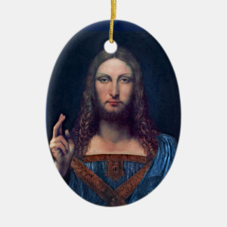 Salvator Mundi by Leonardo da Vinci Ceramic Tree Decoration