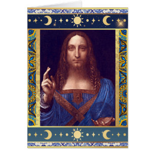Salvator Mundi by Leonardo da Vinci Christmas Card