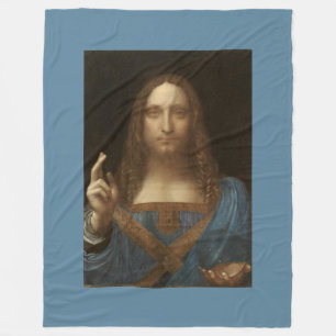 Salvator Mundi by Leonardo da Vinci circa 1500 Fleece Blanket