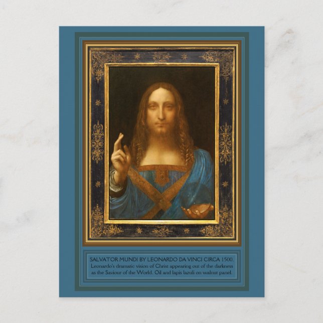 Salvator Mundi by Leonardo da Vinci circa 1500 Postcard (Front)