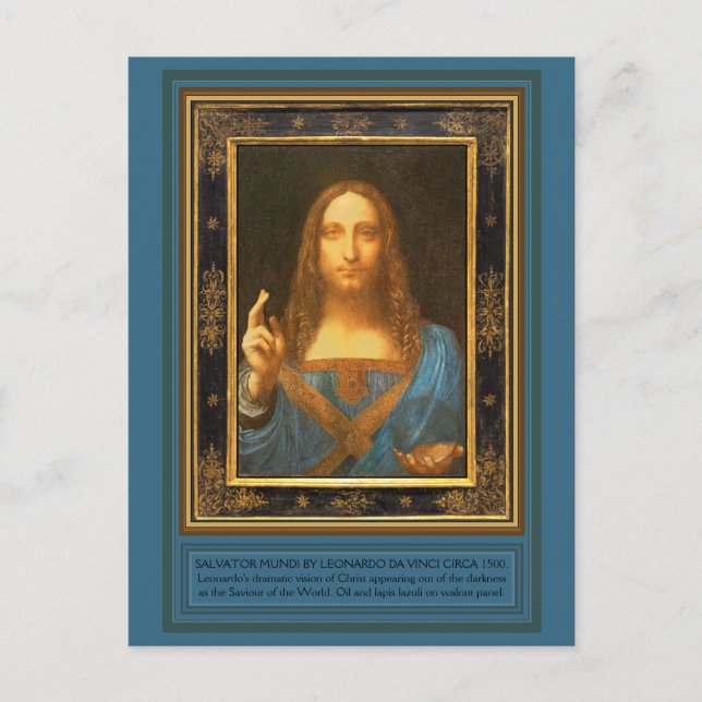 Salvator Mundi by Leonardo da Vinci circa 1500 Postcard (Front)