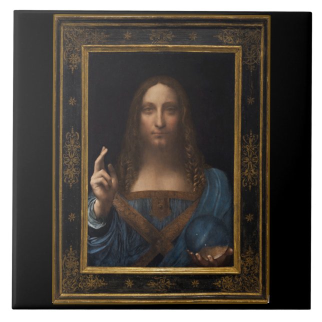 Salvator Mundi by Leonardo da Vinci circa 1500 Tile (Front)