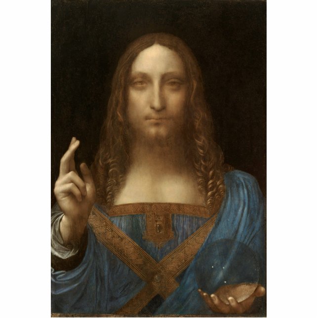 Salvator Mundi by Leonardo da Vinci Photo Sculpture Magnet (Front)