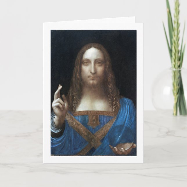 Salvator Mundi, Jesus Christ, Leonardo da Vinci Card (Front)
