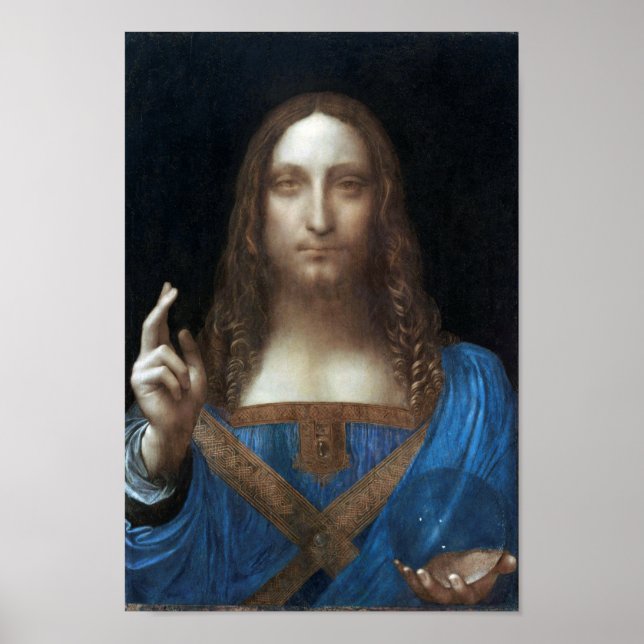Salvator Mundi, Jesus Christ, Leonardo da Vinci Poster (Front)