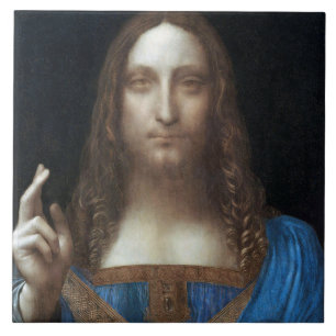 Salvator Mundi, Jesus Christ, Leonardo da Vinci Tile