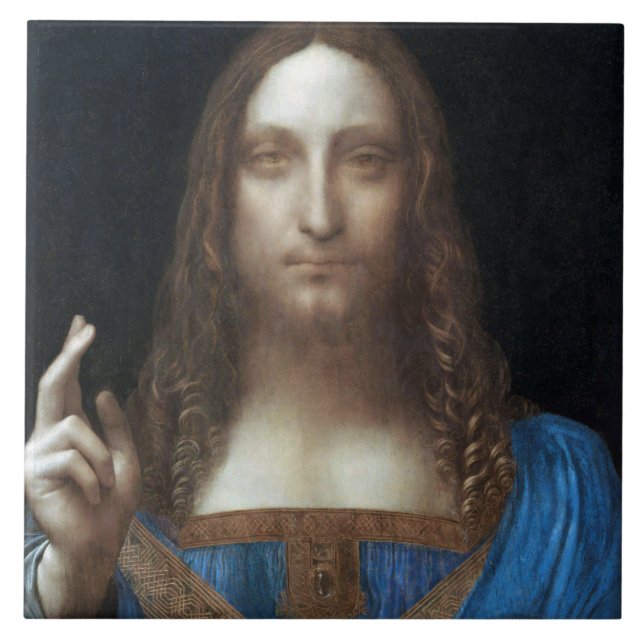 Salvator Mundi, Jesus Christ, Leonardo da Vinci Tile (Front)