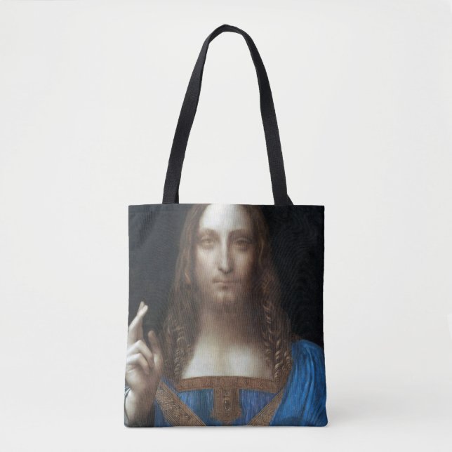 Salvator Mundi, Jesus Christ, Leonardo da Vinci Tote Bag (Front)