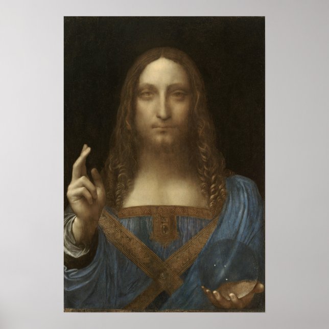 Salvator Mundi, Leonardo Da Vinci, Classic Paintin Poster (Front)