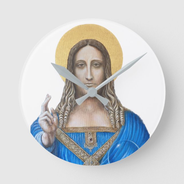 Salvator Mundi  Round Clock (Front)