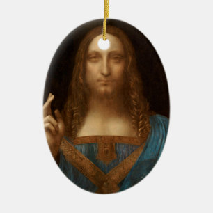 Salvator Mundi (Savior of the World) (da Vinci) Ceramic Tree Decoration