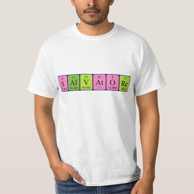 Salvatore periodic table name shirt (Front)