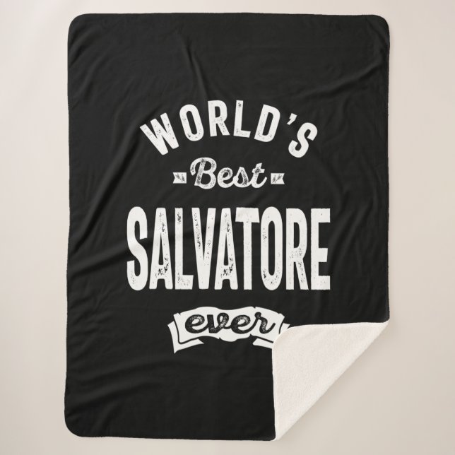 Salvatore Personalised Name Birthday Sherpa Blanket (Front)