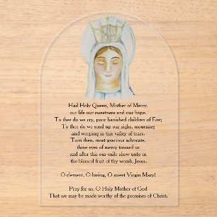 Salve Regina Acrylic Prayer Card Acrylic Invitations