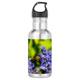 Salvia With Bumblebee Stainless Steel Water Bottle