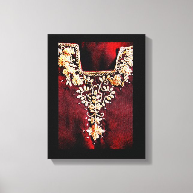 Salwar Kameez Embroidery Canvas Print (Front)