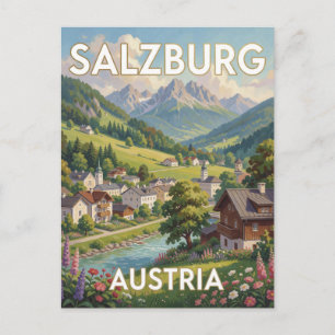 Salzburg Austria Alpine City Landscape Postcard