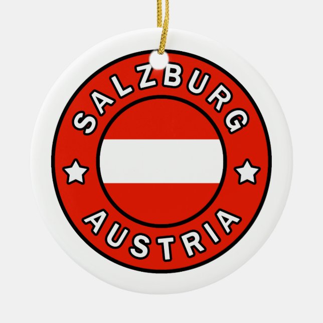 Salzburg Austria Ceramic Tree Decoration (Front)