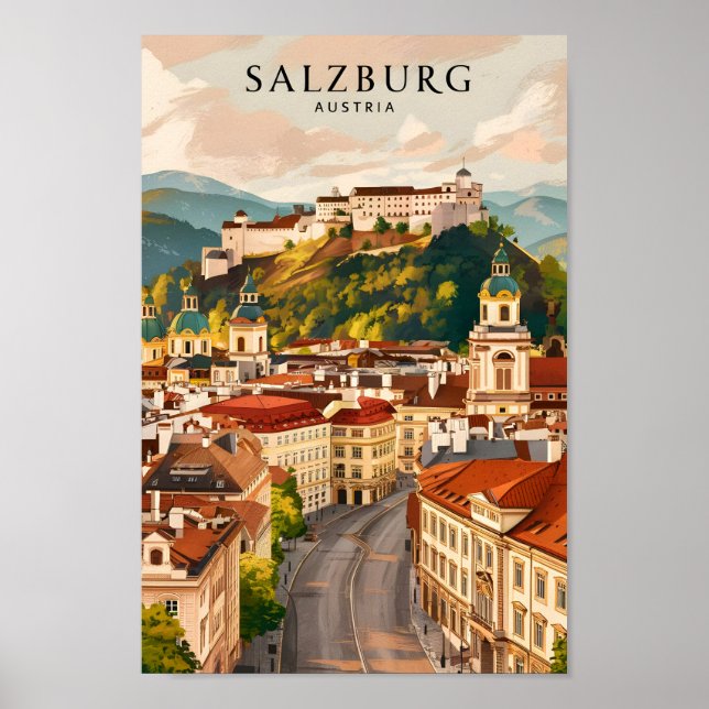 Salzburg Austria Famous Travel Place Poster (Front)