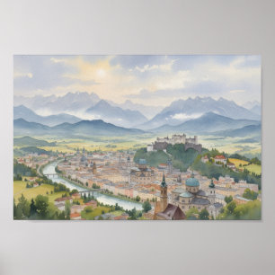 Salzburg Austria Panoramic View Poster