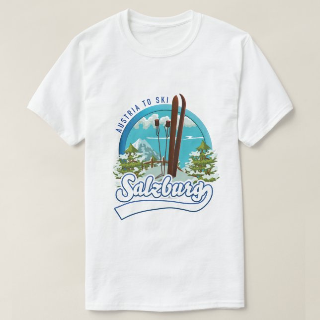 Salzburg austria to ski logo. T-Shirt (Design Front)