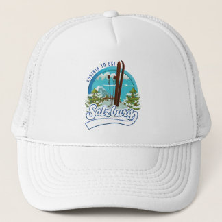 Salzburg austria to ski logo. trucker hat