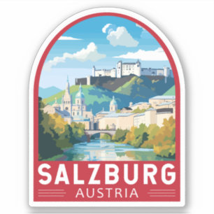 Salzburg Austria Travel Art Vintage