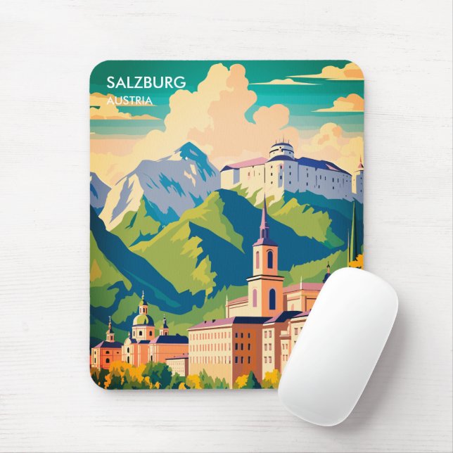 Salzburg Austria Travel Mouse Mat (With Mouse)