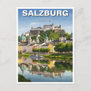 Salzburg Austria Travel Postcard
