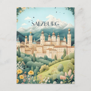 Salzburg Austria Travel Postcard
