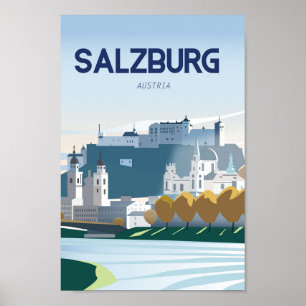 Salzburg Austria travel poster