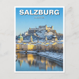 Salzburg Austria Travel Winter Postcard
