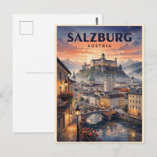 Salzburg Austria Vintage Travel Postcard