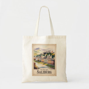 Salzburg Austria Watercolor Painting Tote Bag
