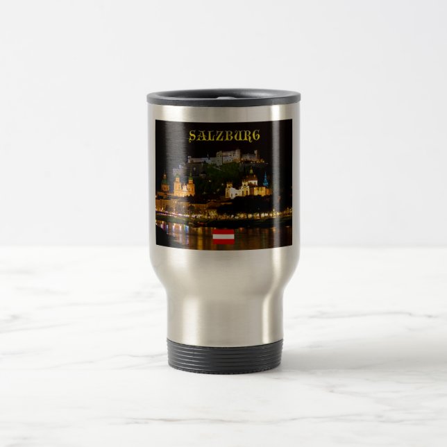 Salzburg Castle Austria - High Quality Pro Photo Travel Mug (Center)