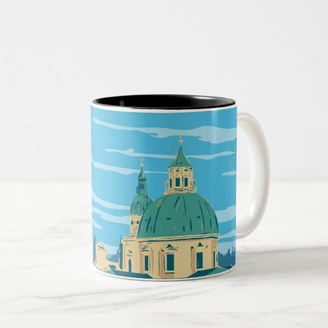  Salzburg Cathedral Two-Tone Coffee Mug (Front Right)