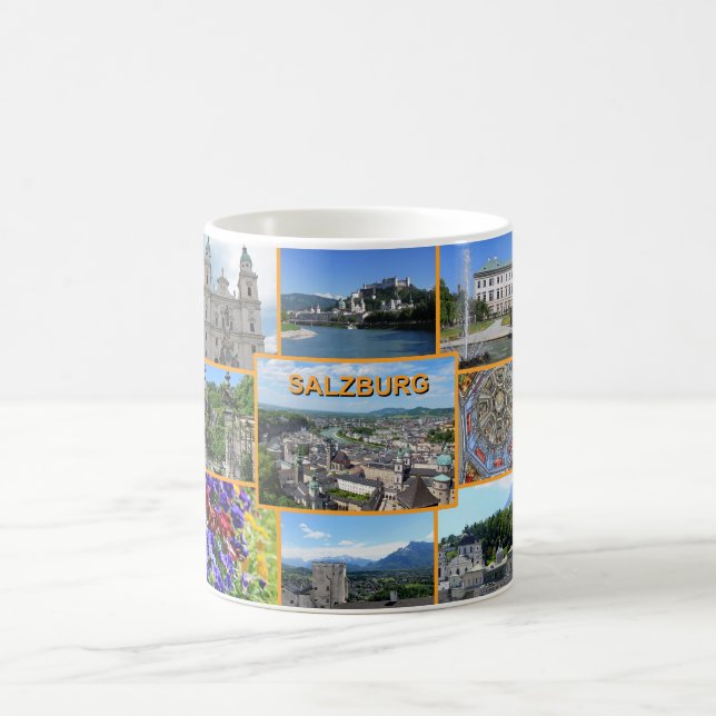 Salzburg City Austria Photo Collage Coffee Mug (Center)