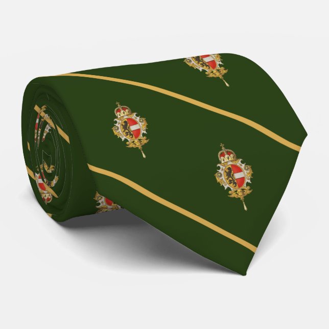 Salzburg coat of arms pattern forest green Tie (Rolled)