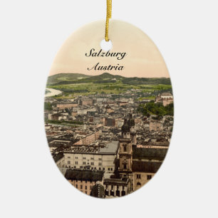 Salzburg from Maria Plain, Austria Ceramic Tree Decoration