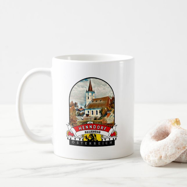 Salzburg Henndorf am Wallersee Austria Souvenir Coffee Mug (With Donut)