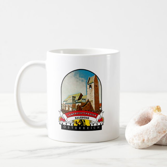 Salzburg Lamprechtshausen Austria Souvenir Coffee Mug (With Donut)