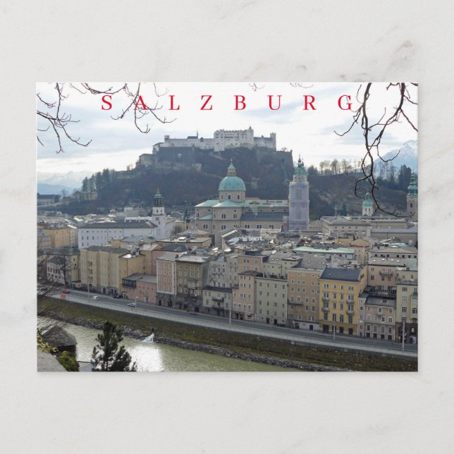 Salzburg panoramic view postcard (Front)